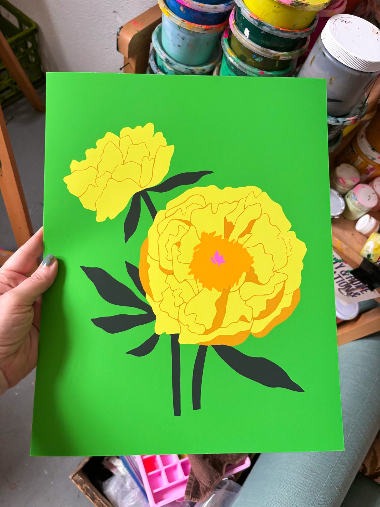 Lemon Peony Print