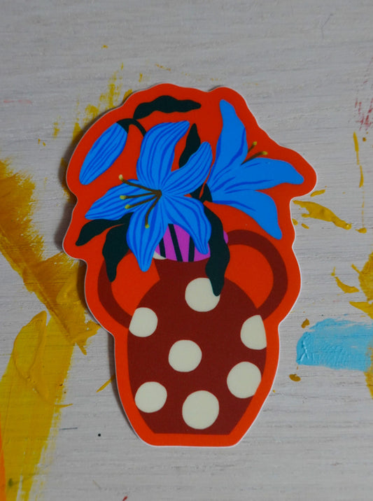 Blue Lilies Sticker