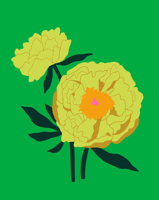 Lemon Peony Print