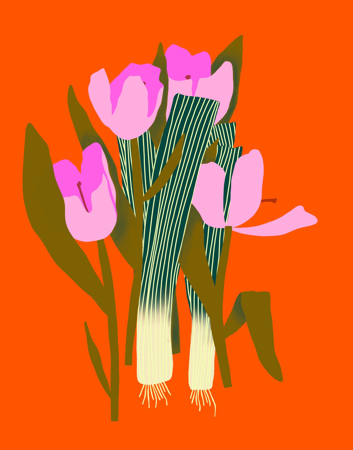 Leek Bouquet Print