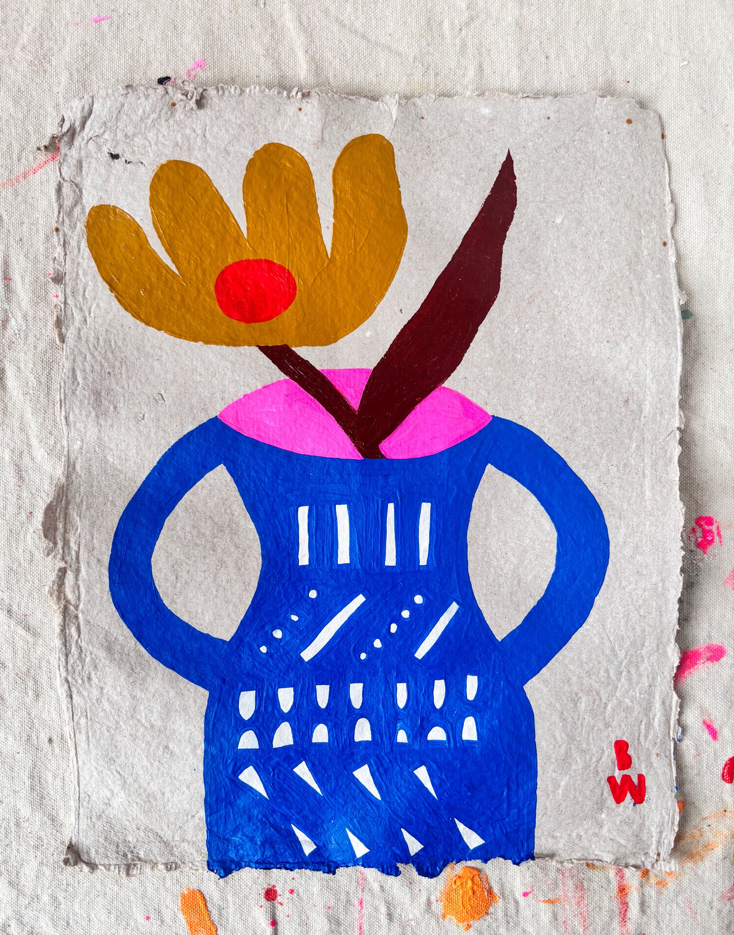 Study on Homemade Paper: Vase