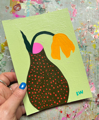 Vessel Mini: Speckled Vase Original Painting