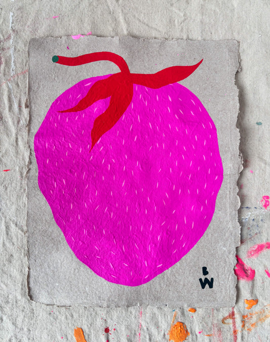 Study on Homemade Paper: Strawberry