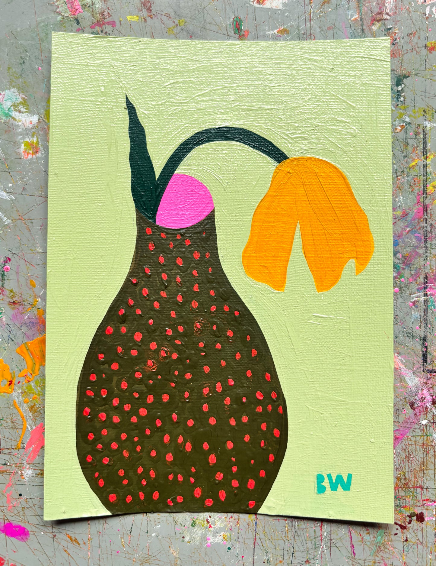 Vessel Mini: Speckled Vase Original Painting