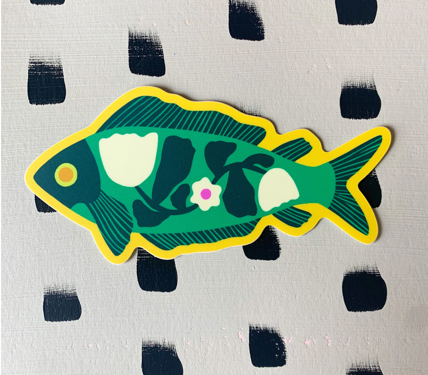 Folk Fish Sticker