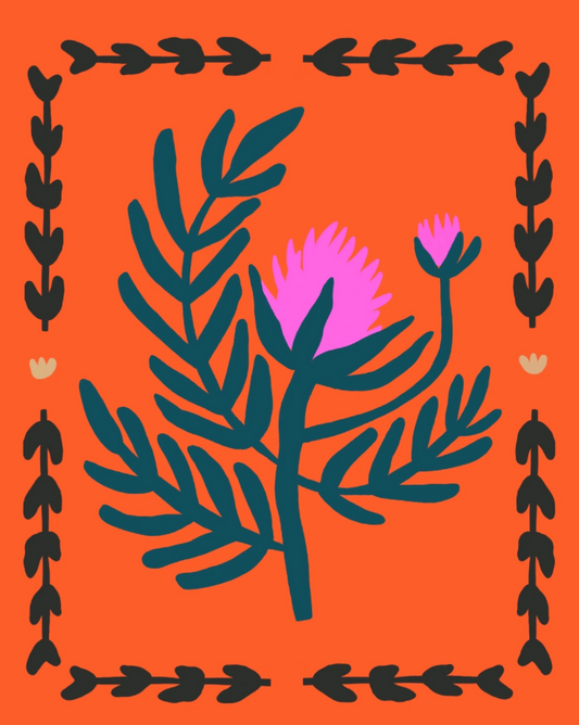 Folk Thistle Print