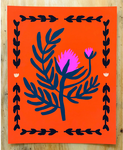 Folk Thistle Print